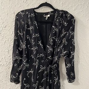 Joie silk asymmetric wrap dress